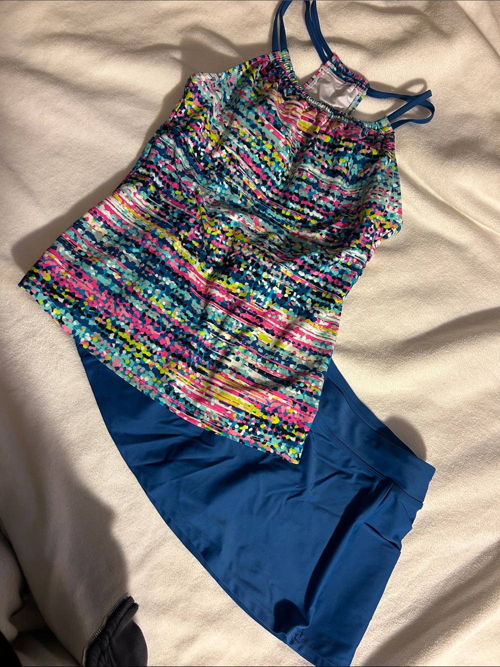 Women’s Blue Multi-Color Tankini Swim Set